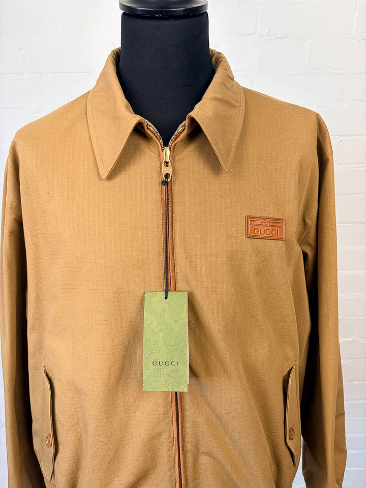 Gucci Reversible GG Canvas Jacket - Camel/Ebony - Size 54