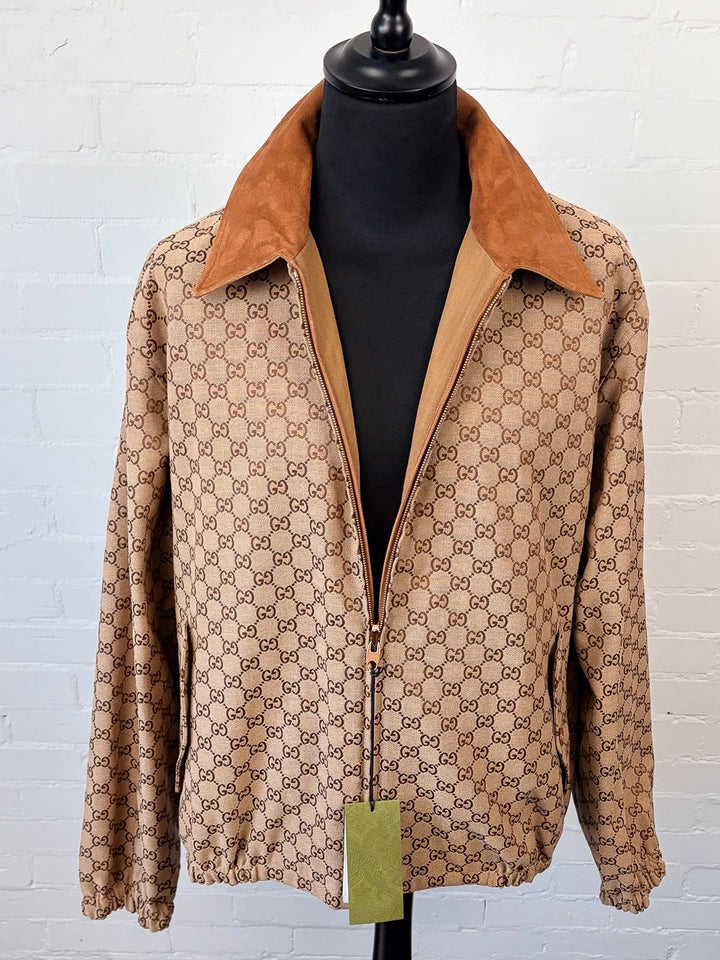 Gucci Reversible GG Canvas Jacket - Camel/Ebony - Size 54