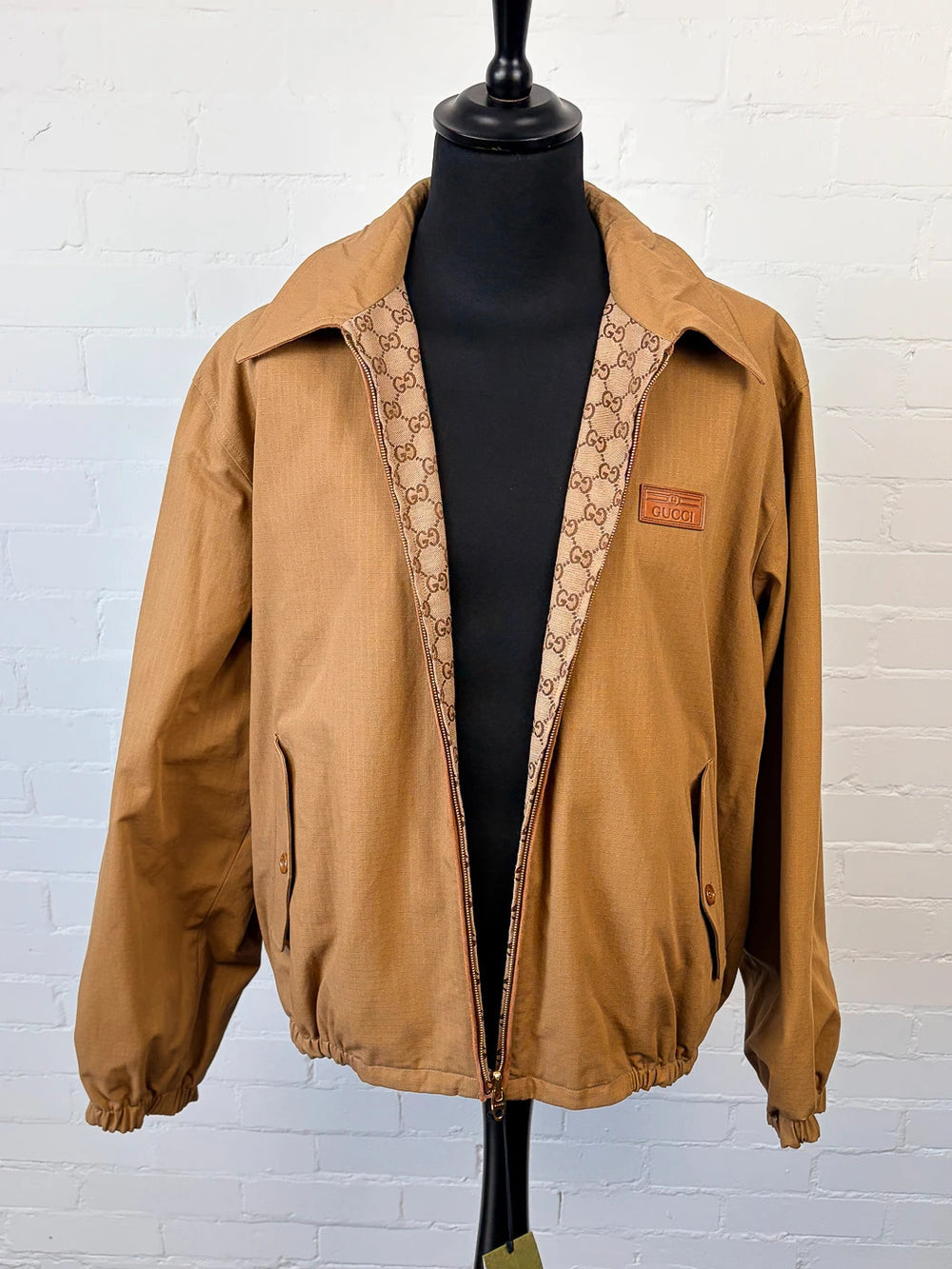 Gucci Reversible GG Canvas Jacket - Camel/Ebony - Size 54