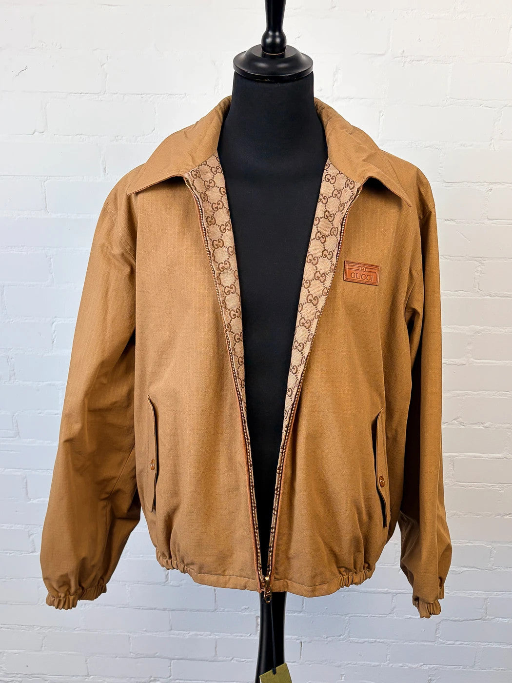 Gucci Reversible GG Canvas Jacket - Camel/Ebony - Size 54