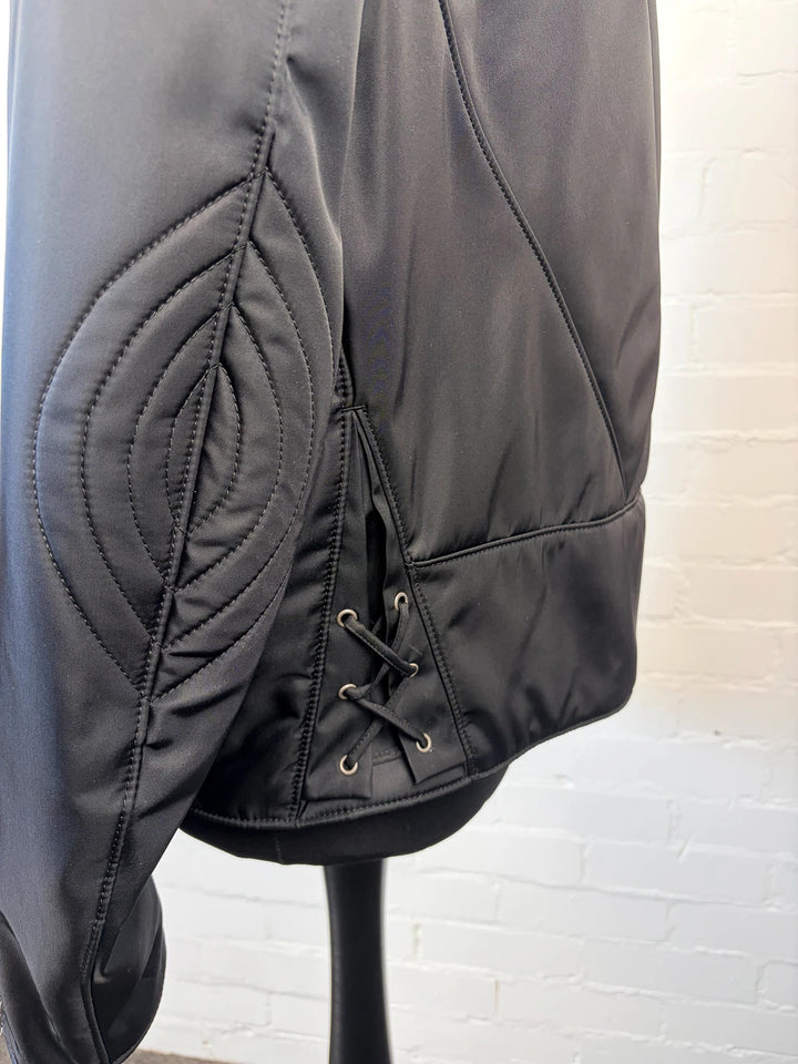 Authentic Prada Re-Nylon Moto Jacket - Padded Detail - Black