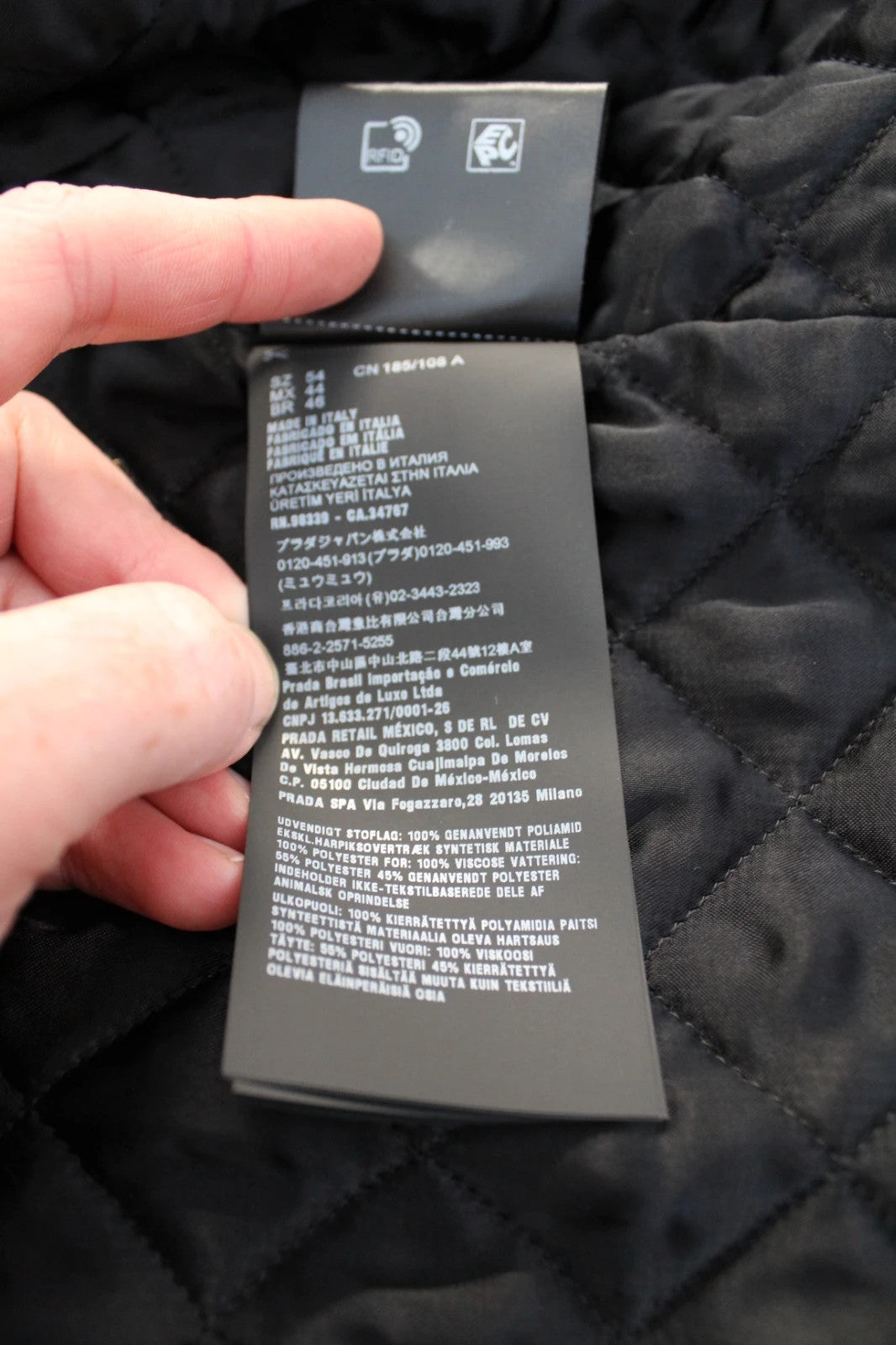 Authentic Prada Re-Nylon Moto Jacket - Padded Detail - Black