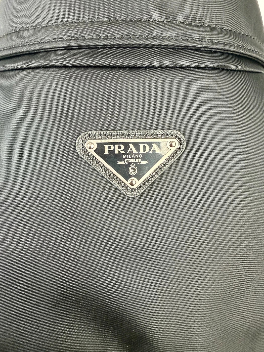 Authentic Prada Re-Nylon Moto Jacket - Padded Detail - Black