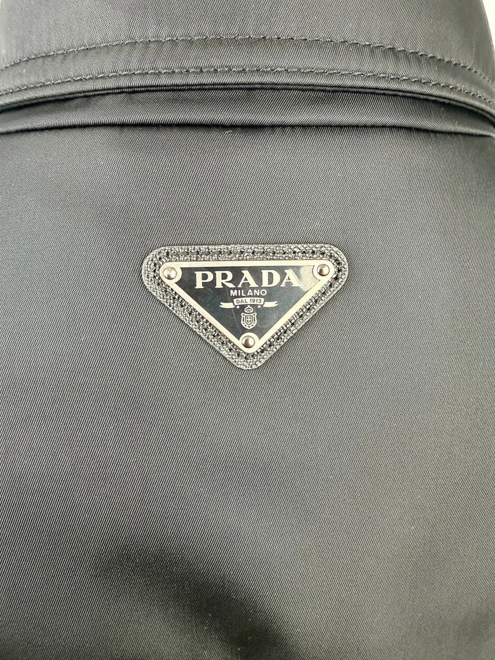 Authentic Prada Re-Nylon Moto Jacket - Padded Detail - Black