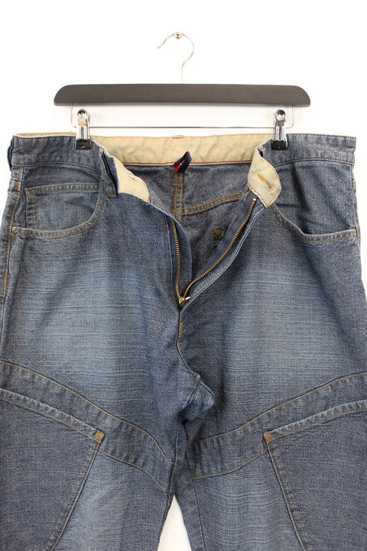 Vintage Etienne Ozeki Japanese Skater Jeans Blue Baggy Y2K Embroidered W36"