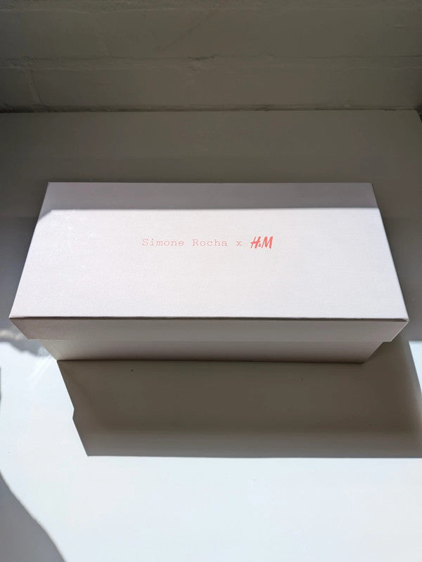 Simone Rocha x H&M Red Feather Satin Pointed Ballet Flats Pumps New Box EU37 UK4