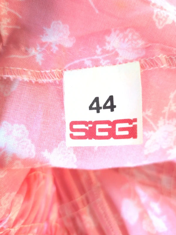 Pink Ditsy Floral Smocked Tie Strap Midi Sundress IT44 / UK12