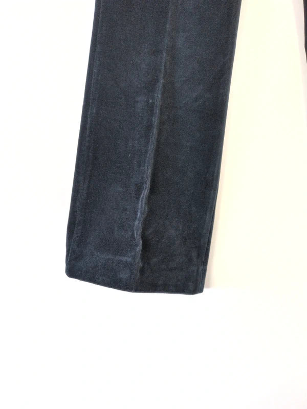 Vintage Luxury Dark Navy Velvet Flare Trousers Cotton Modal Blend W28 L29