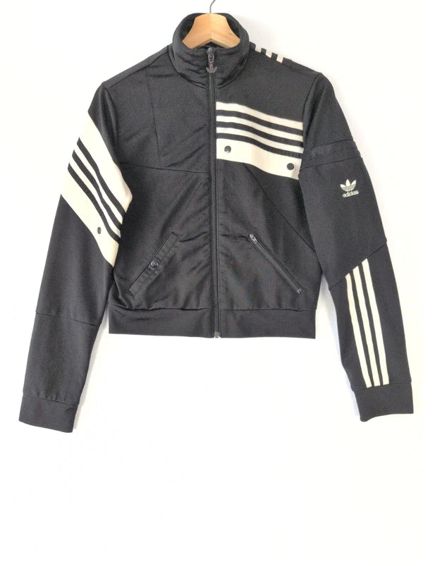 Adidas Originals x Danielle Cathari Black Deconstructed Cropped Track Jacket UK10