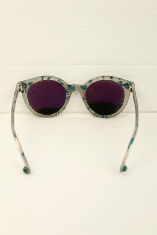 Christopher Kane Green Havana Clear Acetate Bumper Dot Round Sunglasses CK0020S