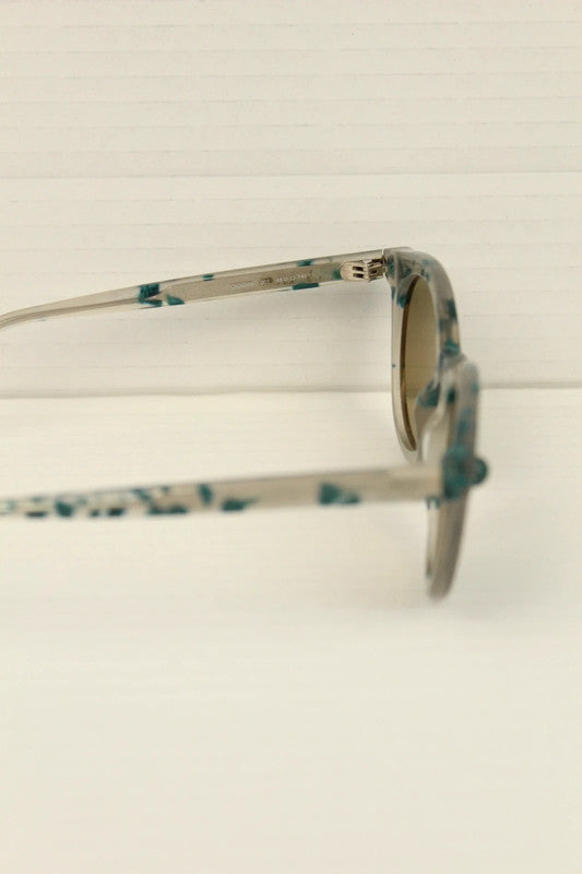 Christopher Kane Green Havana Clear Acetate Bumper Dot Round Sunglasses CK0020S