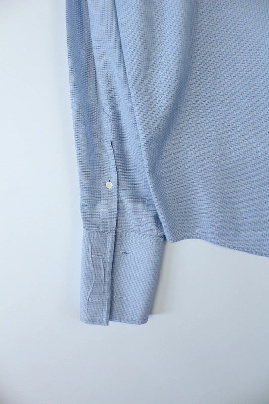 Burberry Light Pastel Blue Cotton Long Sleeve Dress Shirt | Medium