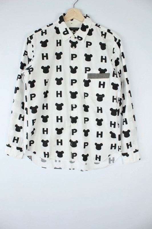 Comme des Garcons Homme Plus x Bearbrick AD2009 White Bear Pattern Long Sleeve Shirt | Small