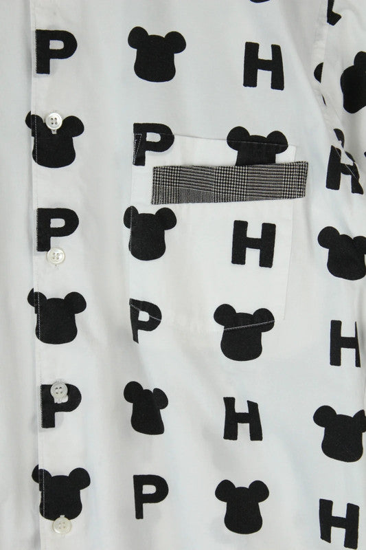Comme des Garcons Homme Plus x Bearbrick AD2009 White Bear Pattern Long Sleeve Shirt | Small