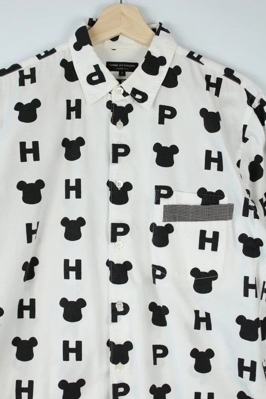 Comme des Garcons Homme Plus x Bearbrick AD2009 White Bear Pattern Long Sleeve Shirt | Small