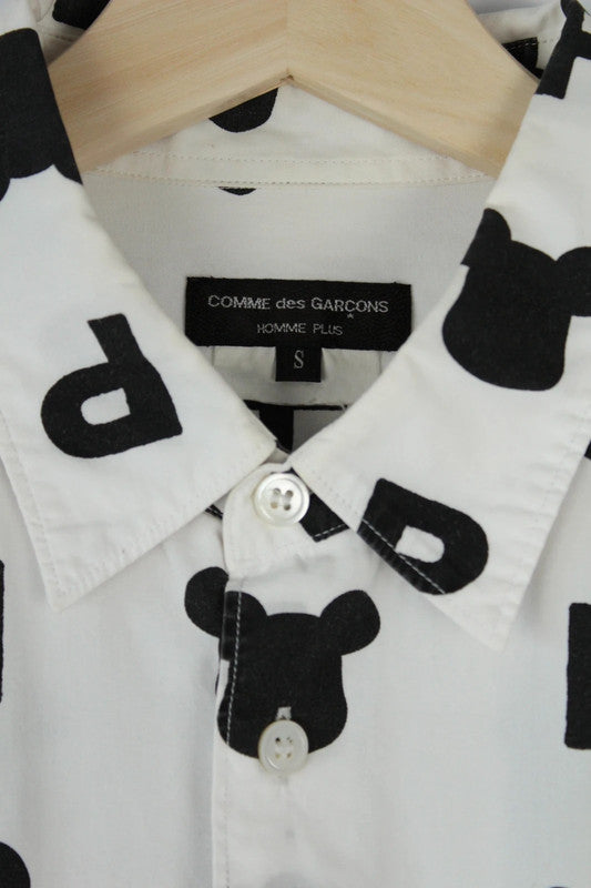 Comme des Garcons Homme Plus x Bearbrick AD2009 White Bear Pattern Long Sleeve Shirt | Small