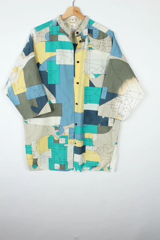 Hermes graphic tee multi-colour geometric print cotton with modernist design details.