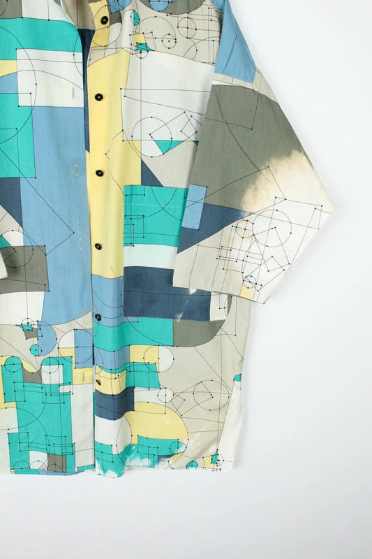 Hermes graphic tee multi-colour geometric print cotton with modernist design details.