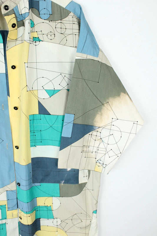 Hermes graphic tee multi-colour geometric print cotton with modernist design details.