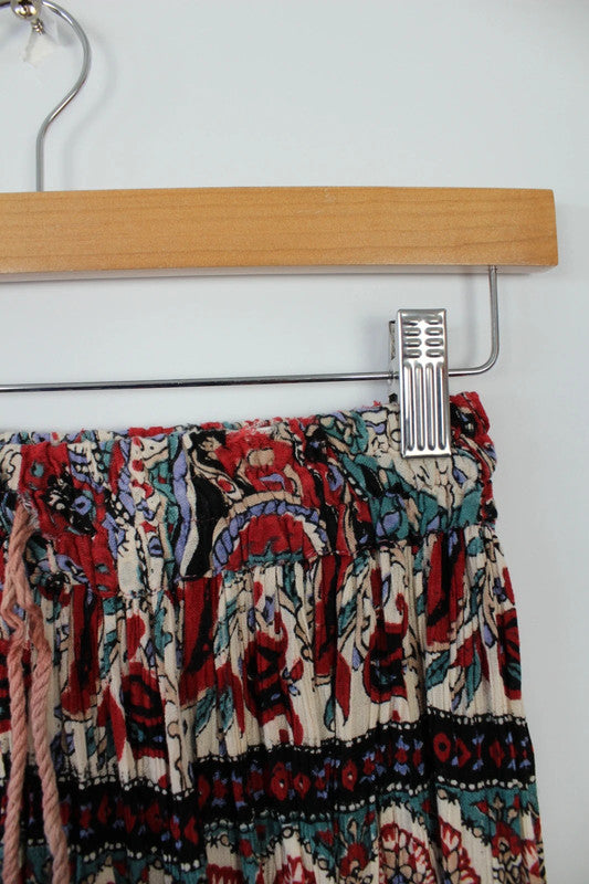 Vintage Dressing multi-coloured midi skirt with elephant border and intricate floral prints.
