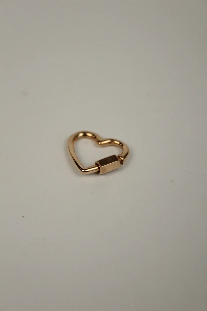 Maria Black gold heart carabiner charm in 22kt gold plated sterling silver.