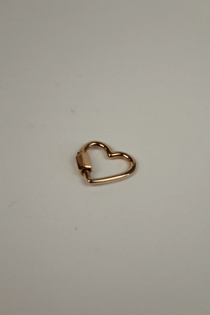 Maria Black gold heart carabiner charm in 22kt gold plated sterling silver.