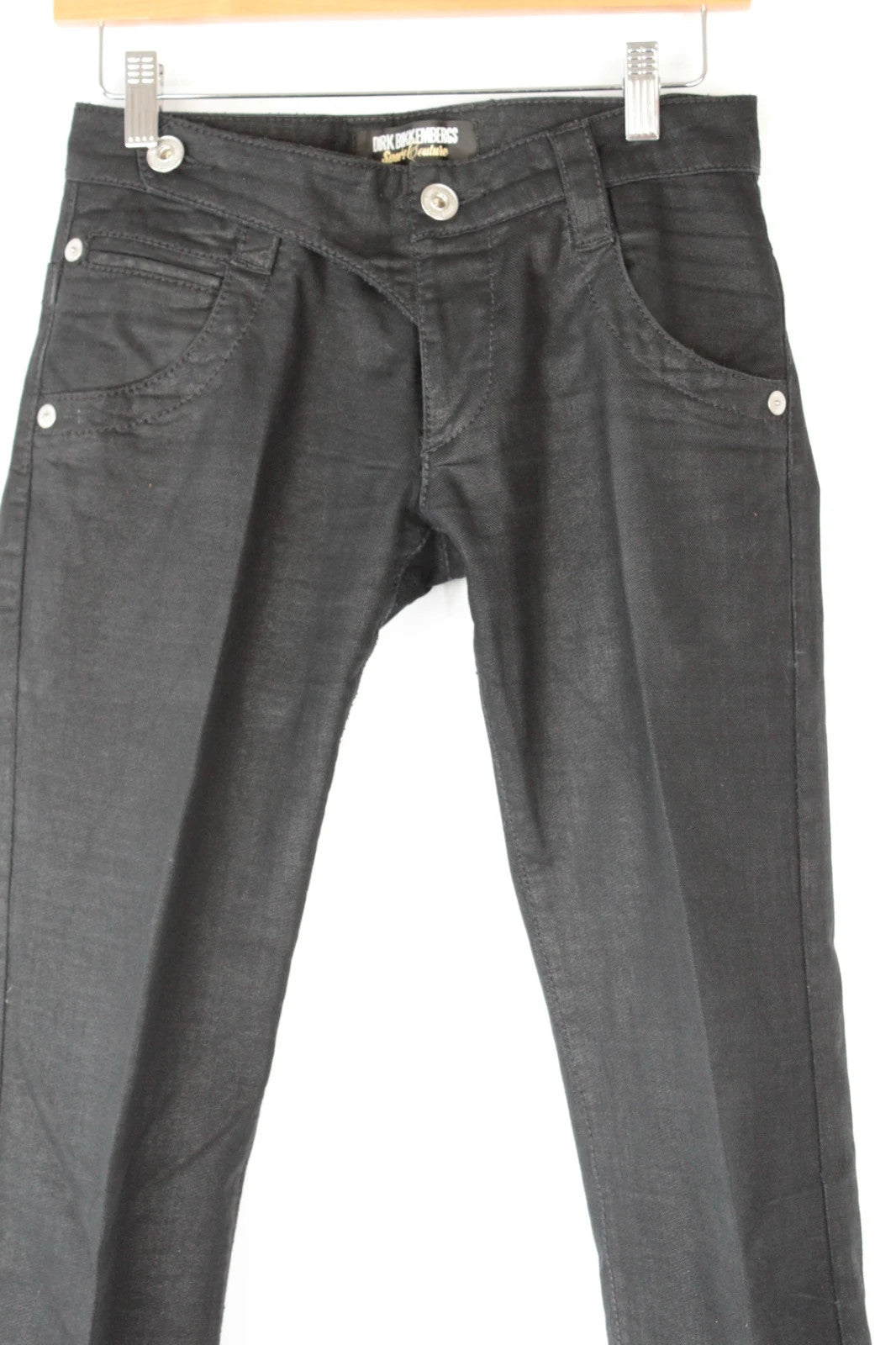 Dirk Bikkembergs black slim-fit jeans structured cotton denim vintage style