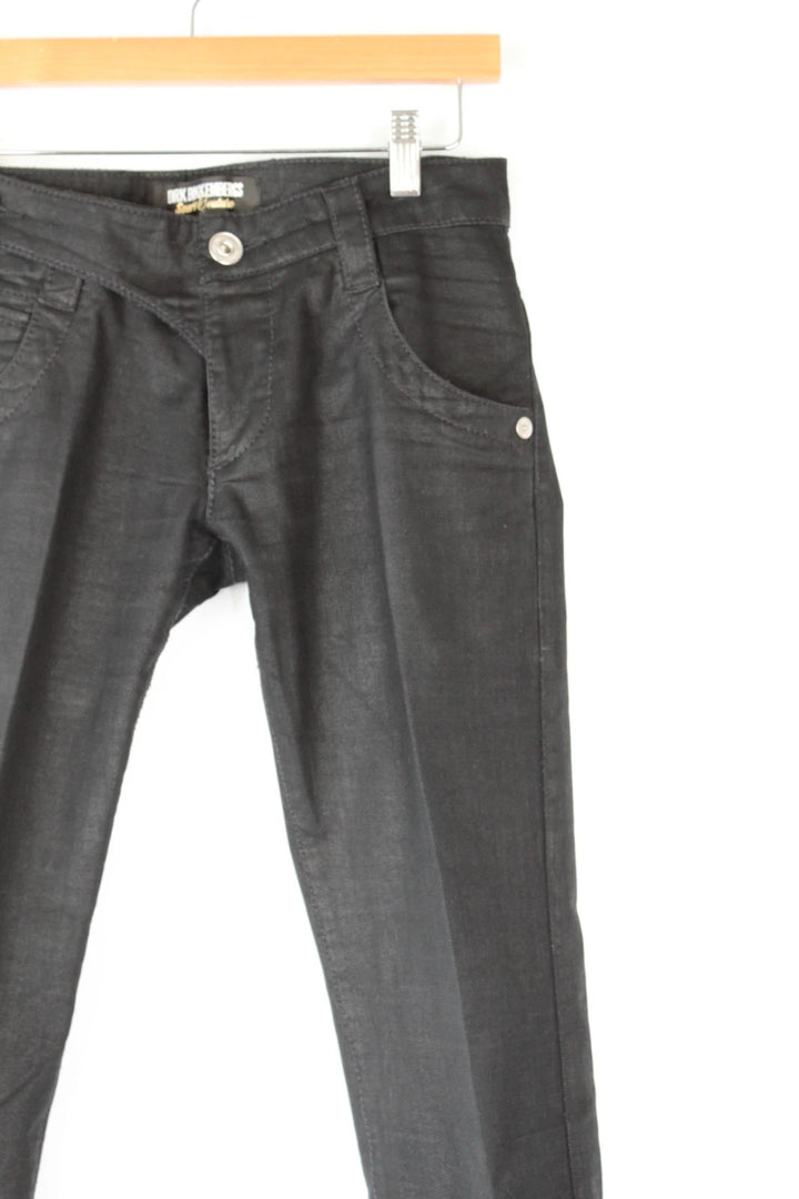 Dirk Bikkembergs black slim-fit jeans structured cotton denim vintage style