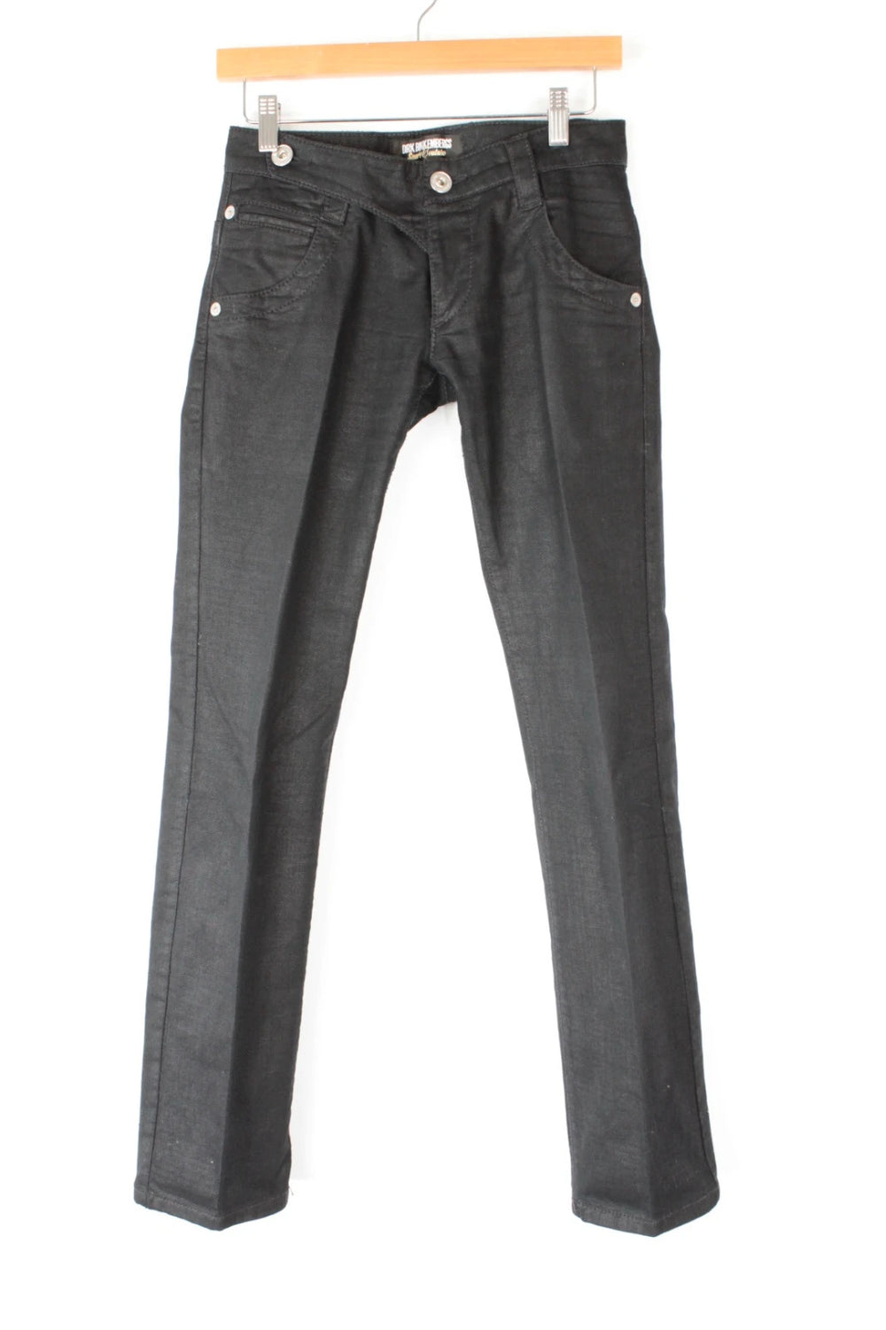 Dirk Bikkembergs black slim-fit jeans structured cotton denim vintage style