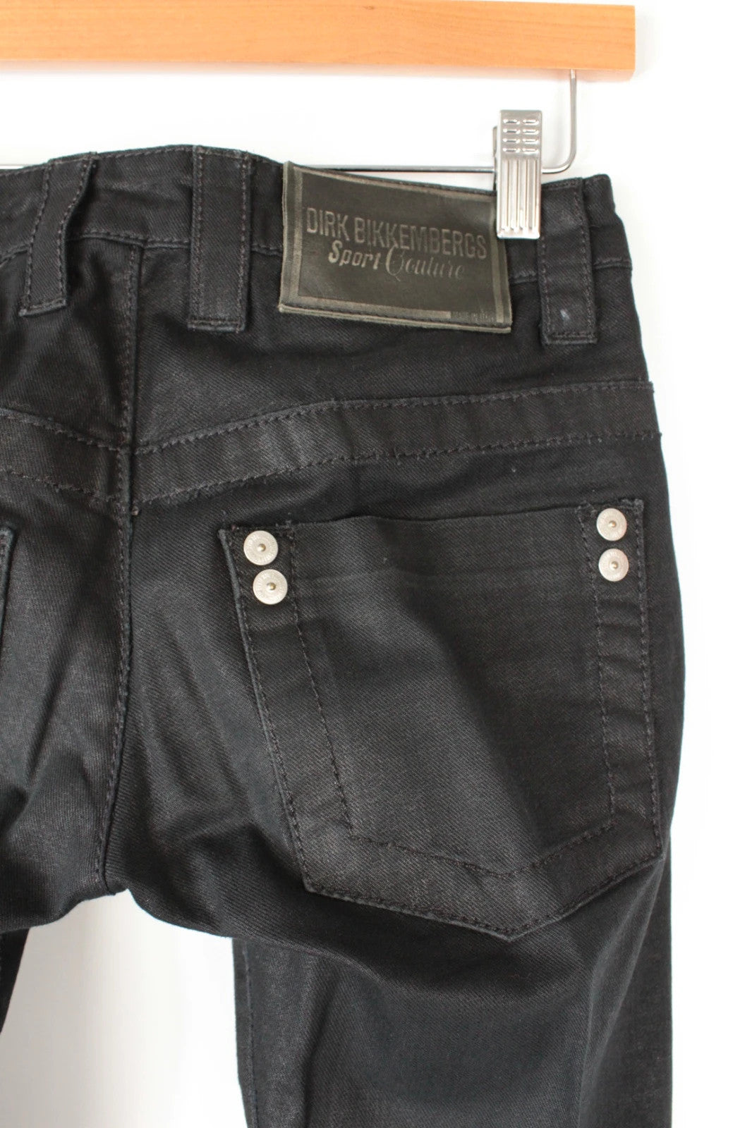 Dirk Bikkembergs black slim-fit jeans structured cotton denim vintage style