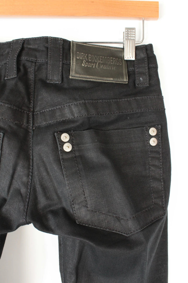 Dirk Bikkembergs black slim-fit jeans structured cotton denim vintage style