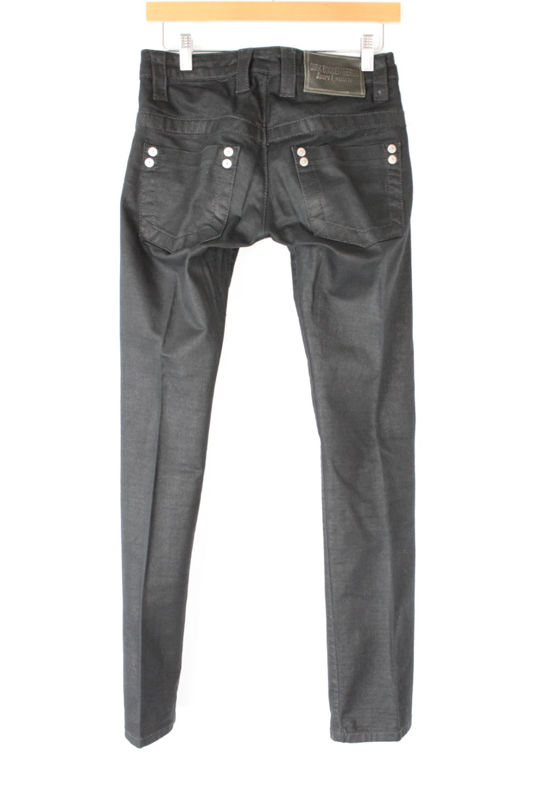 Dirk Bikkembergs black slim-fit jeans structured cotton denim vintage style