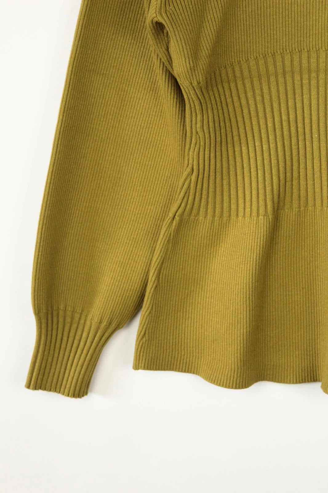 Aligne khaki knit cardigan with flawless stitch details and hardware buttons.