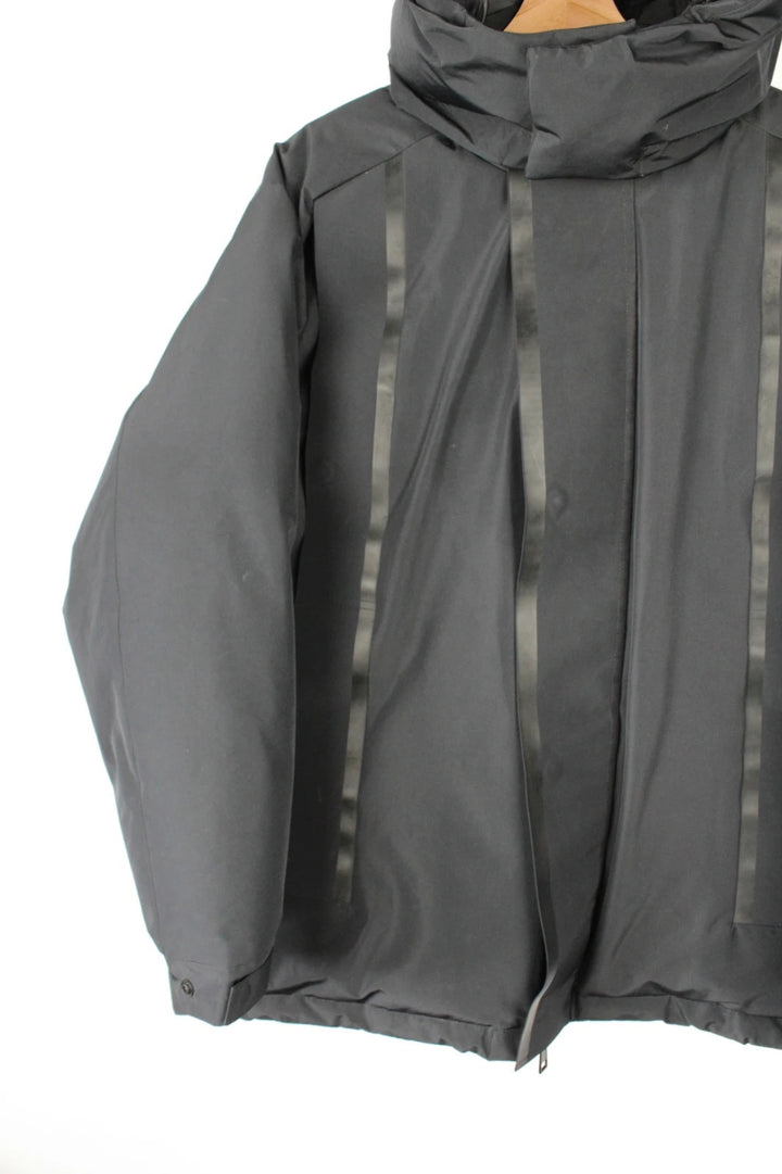 3.1 Phillip Lim black oversized puffer coat with premium nylon taffeta and minimalist design.