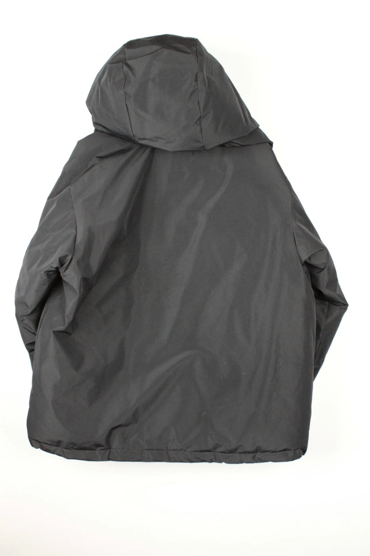 3.1 Phillip Lim black oversized puffer coat with premium nylon taffeta and minimalist design.