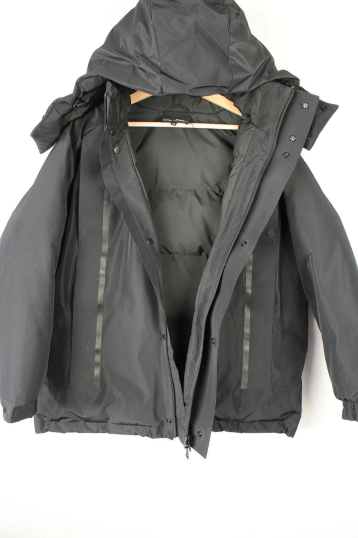 3.1 Phillip Lim black oversized puffer coat with premium nylon taffeta and minimalist design.