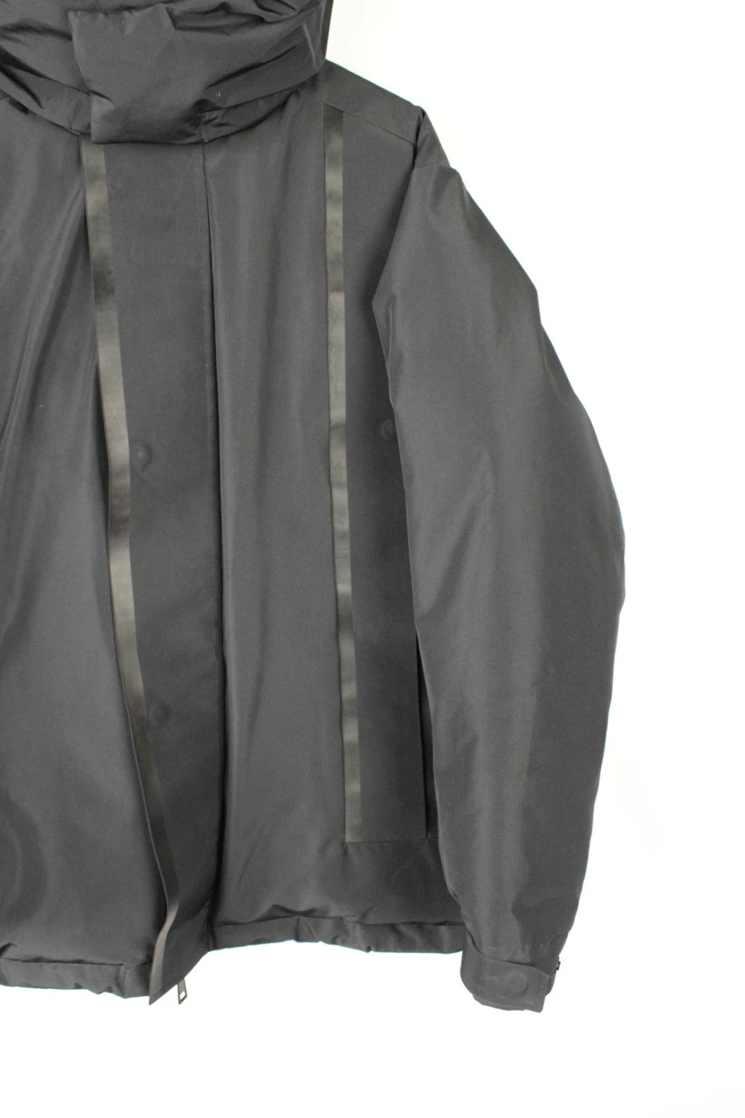 3.1 Phillip Lim black oversized puffer coat with premium nylon taffeta and minimalist design.