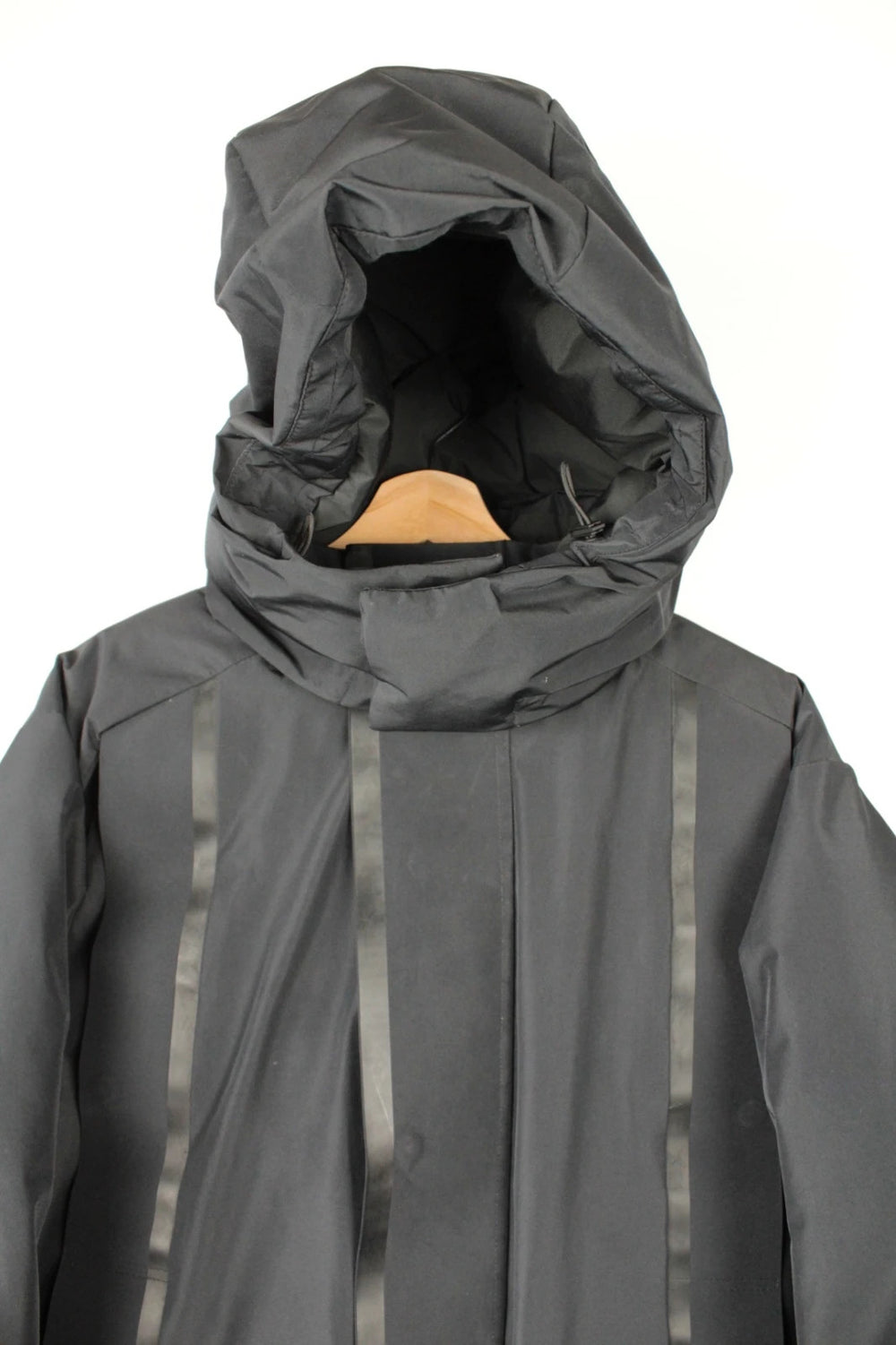 3.1 Phillip Lim black oversized puffer coat with premium nylon taffeta and minimalist design.