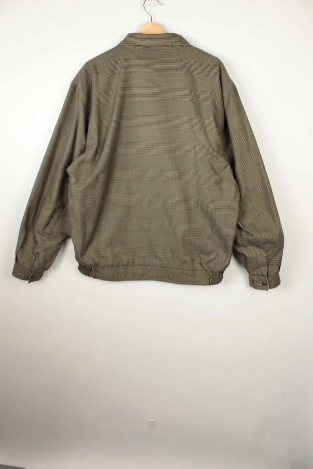 Faciba khaki reversible Harrington jacket retro Prince of Wales check pattern.