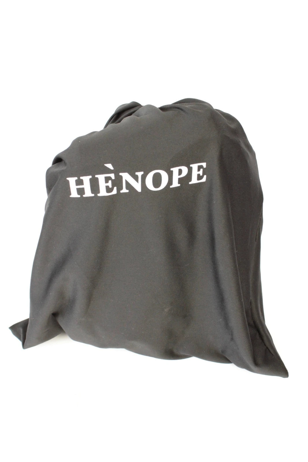 Hènope black and military green neoprene backpack with calf leather trim and gunmetal hardware.