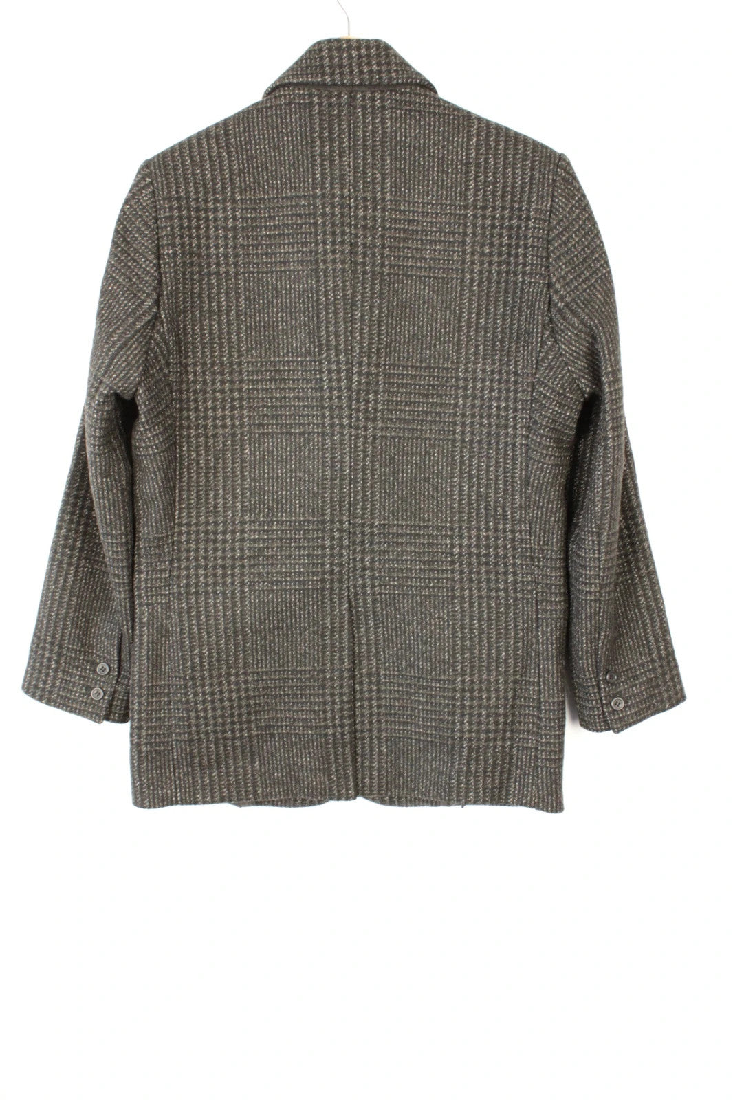 Rouje grey checked wool blazer jacket with branded buttons and smooth lining.