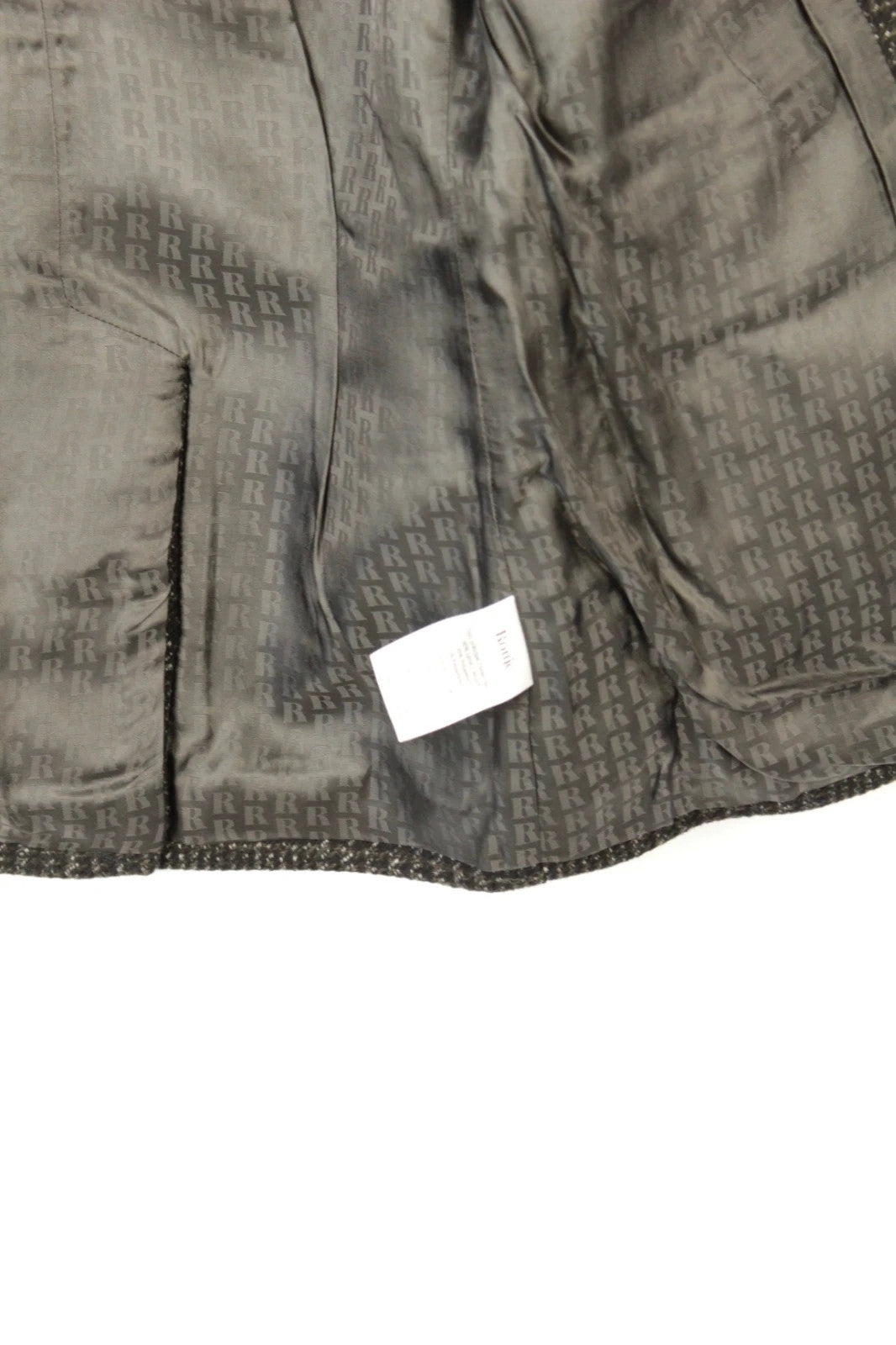 Rouje grey checked wool blazer jacket with branded buttons and smooth lining.