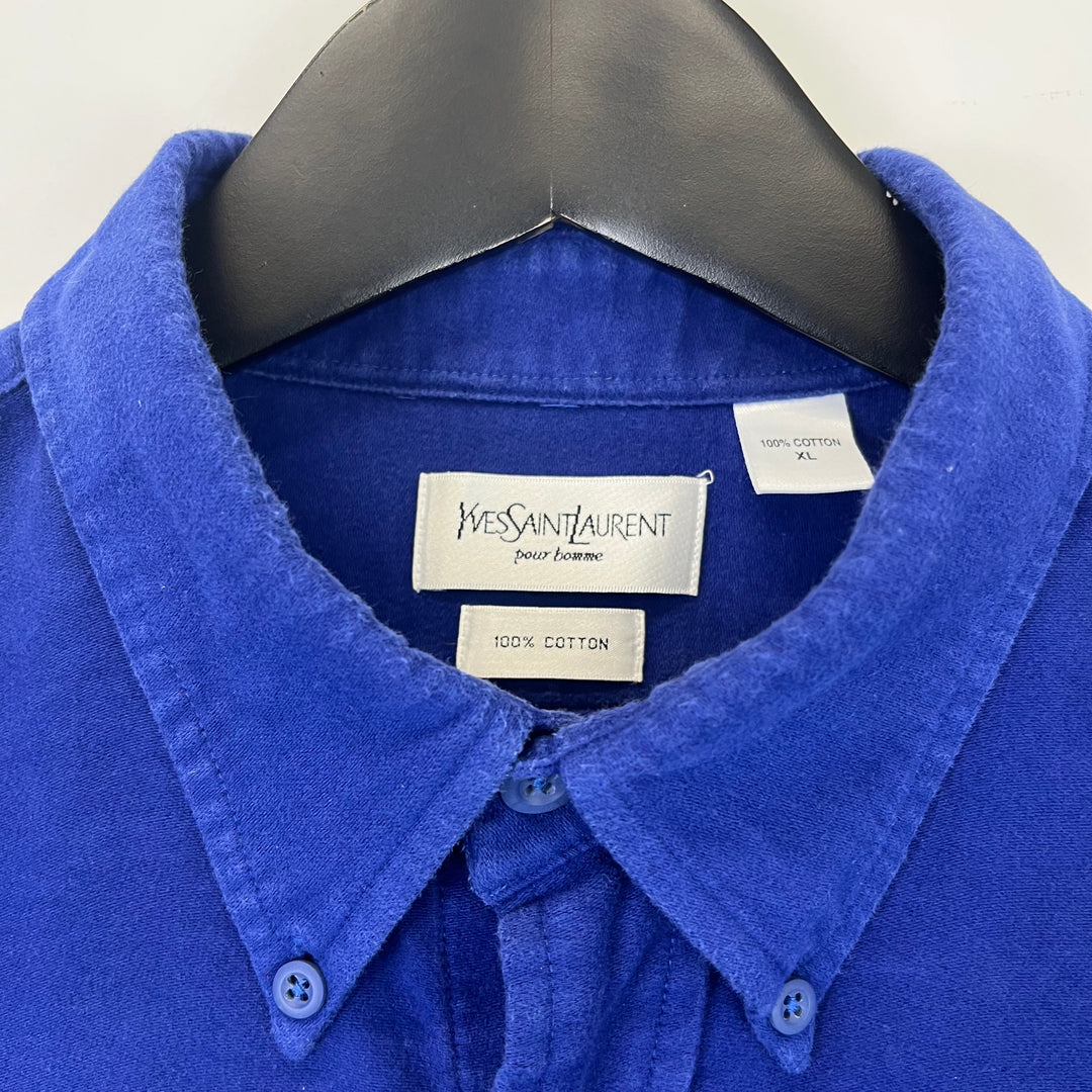 Deep blue Velvet cotton shirt - XL