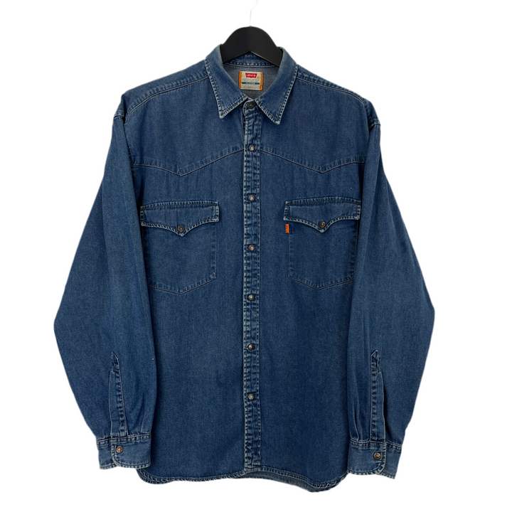 orange tab deep indigo shirt - XL