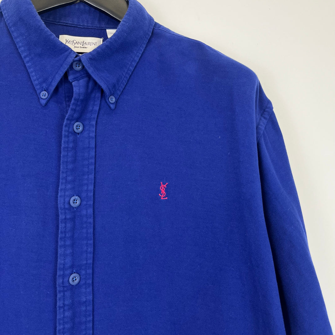 Deep blue Velvet cotton shirt - XL