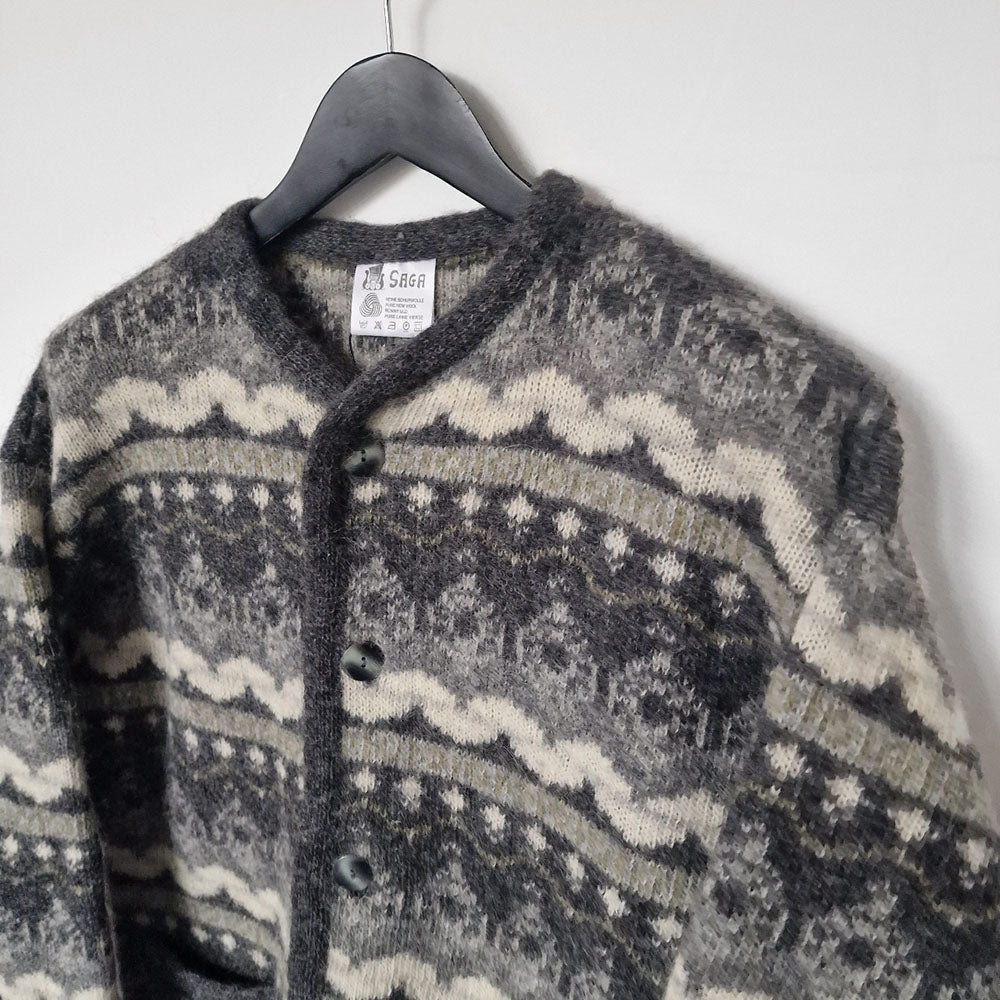 Grey Nordic Boxy Cardigan - UK 10-12