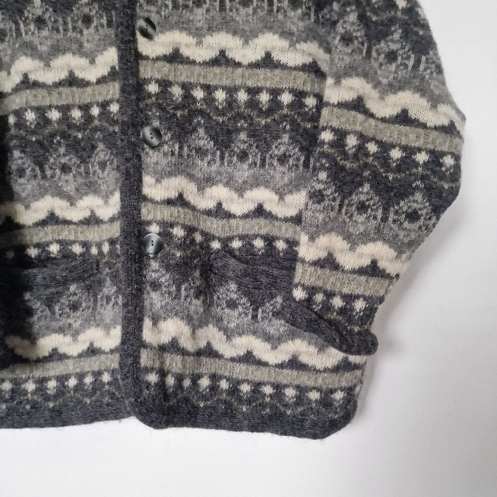 Grey Nordic Boxy Cardigan - UK 10-12