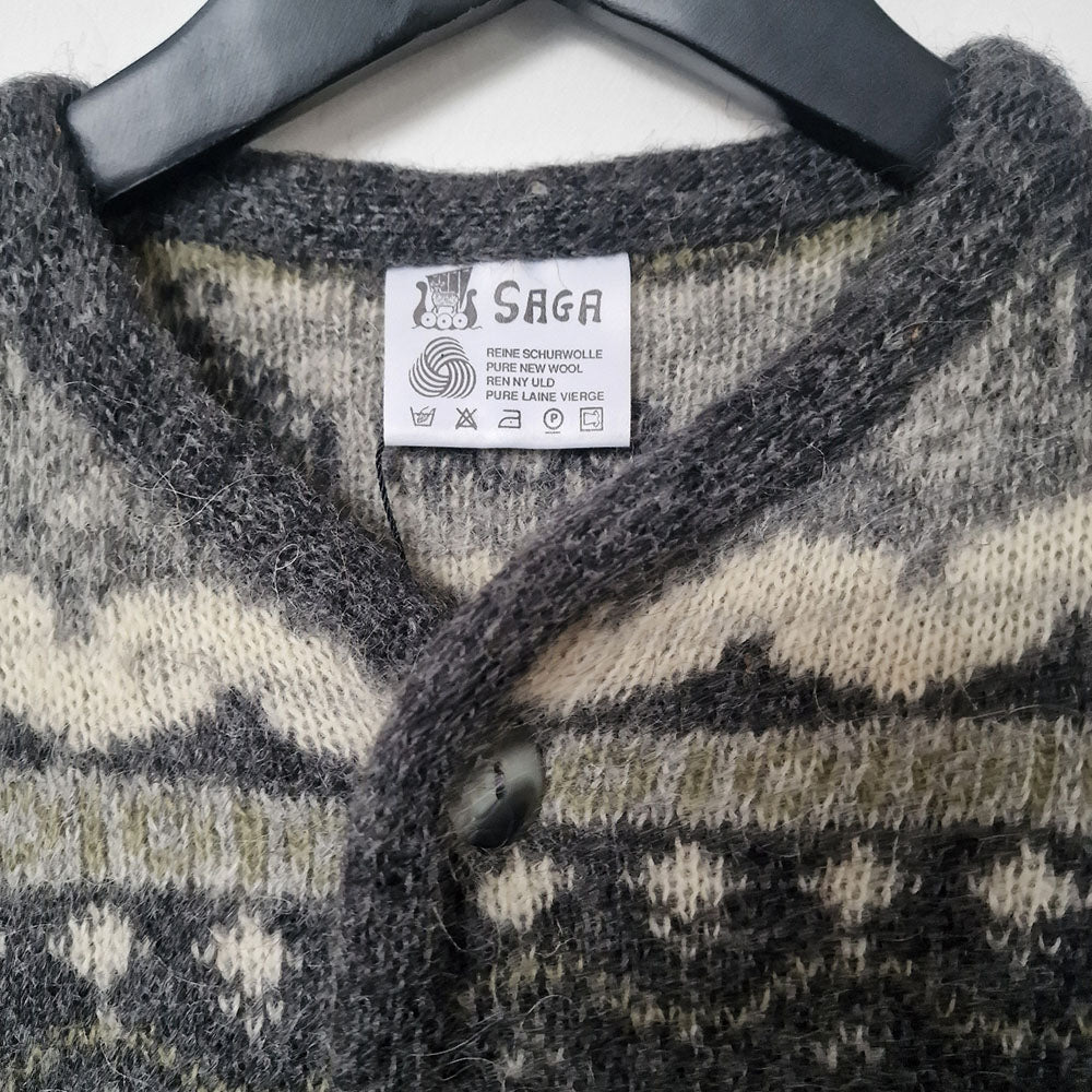 Grey Nordic Boxy Cardigan - UK 10-12