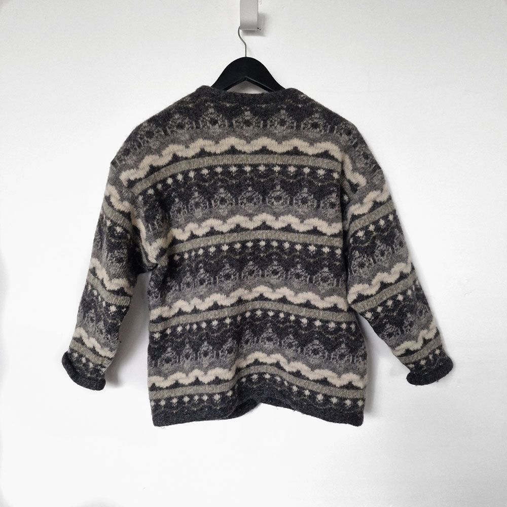 Grey Nordic Boxy Cardigan - UK 10-12