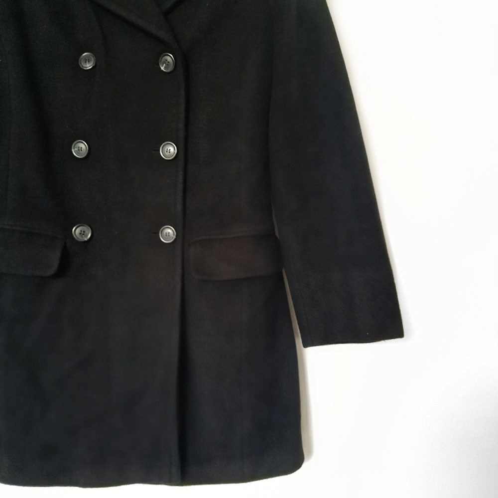 Max & Co Black Wool Pea Coat - UK 8